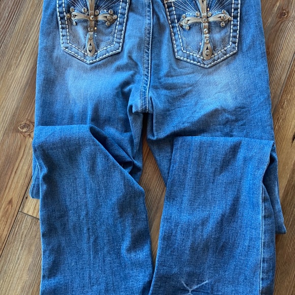 Juniors size 7 Fire & Rain Bootcut Cross Jewels Jeans - Picture 3 of 5